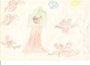 Deti školského klubu kreslili obrázky knihy Zázračný prst