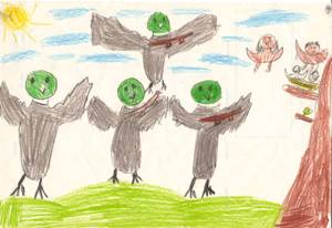 Deti školského klubu kreslili obrázky knihy Zázračný prst